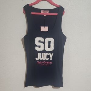 Juicy Couture Dark Blue Tank with Bold Print